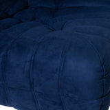 Togo Style Sofa Marine Blue Suede Corner