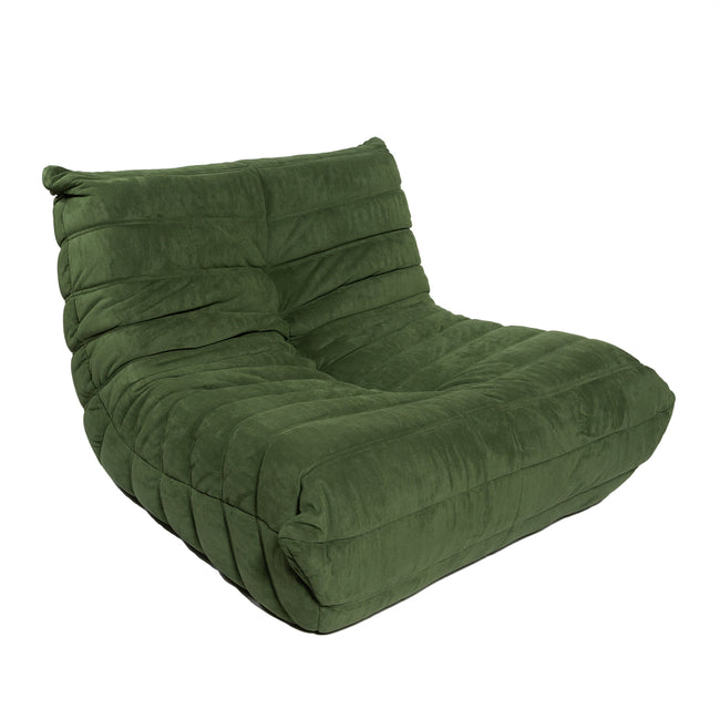 Togo Style Sofa Green Suede 1 Seater