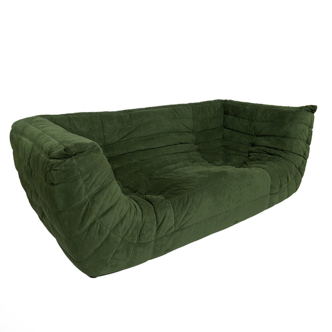 Togo Style Sofa Green Suede