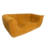 Togo Style Sofa Mustard Yellow Corduroy
