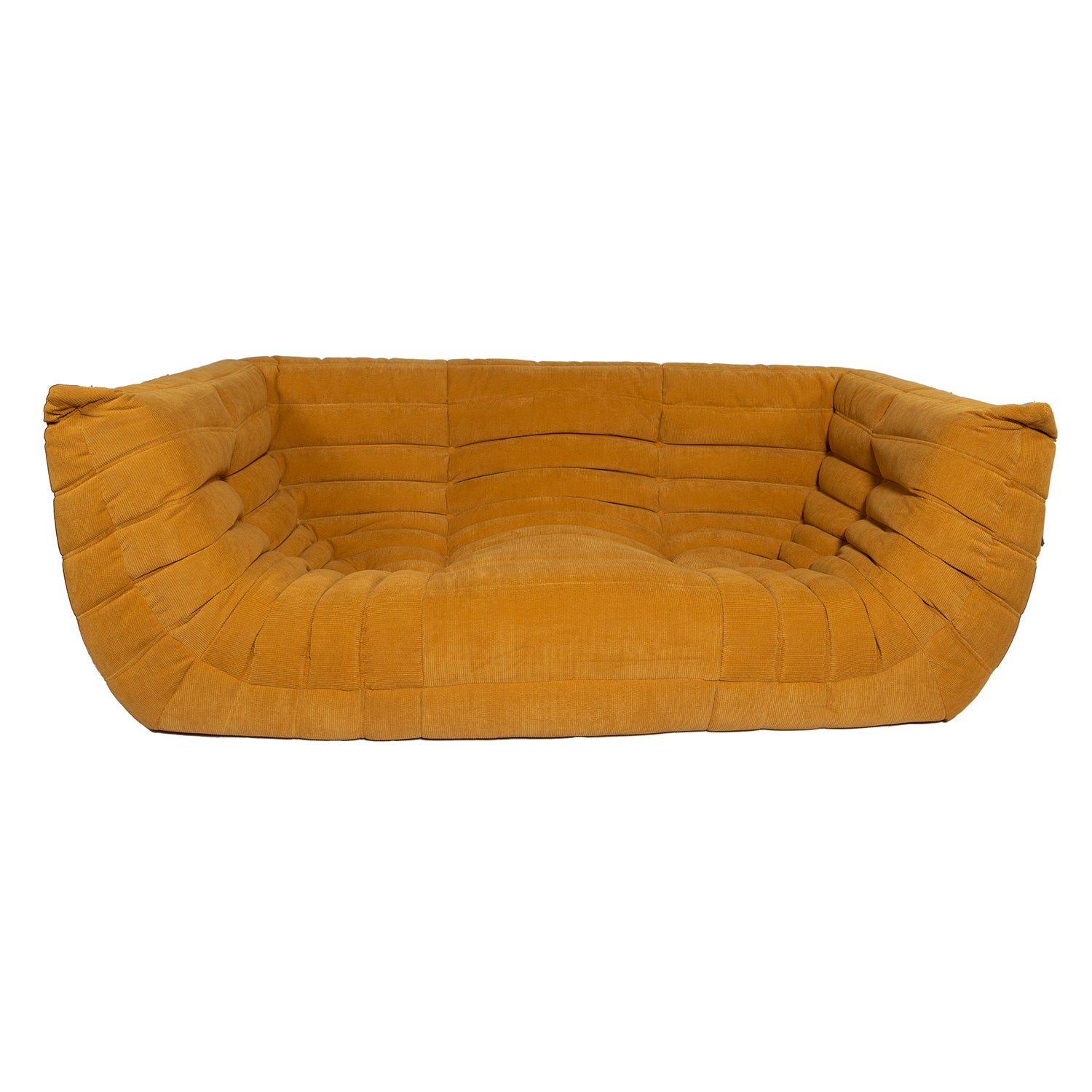 Togo Style Sofa Mustard Yellow Corduroy