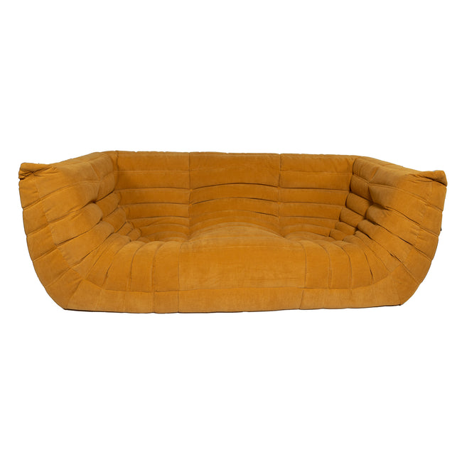 Togo Style Sofa Mustard Yellow Corduroy