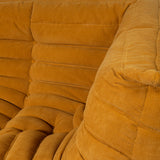 Togo Style Sofa Mustard Yellow Corduroy