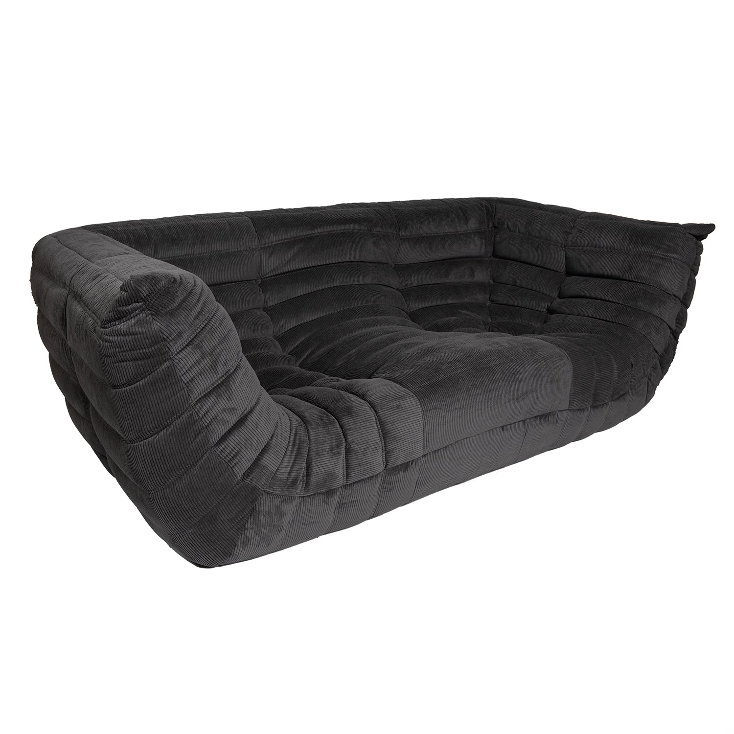 Togo Style Sofa Charcoal Grey  Corduroy