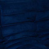 Togo Style Sofa Marine Blue Suede 2 Seater