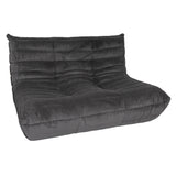 Togo Style Sofa Charcoal Grey Corduroy 2 Seater