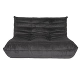 Togo Style Sofa Charcoal Grey Corduroy 2 Seater