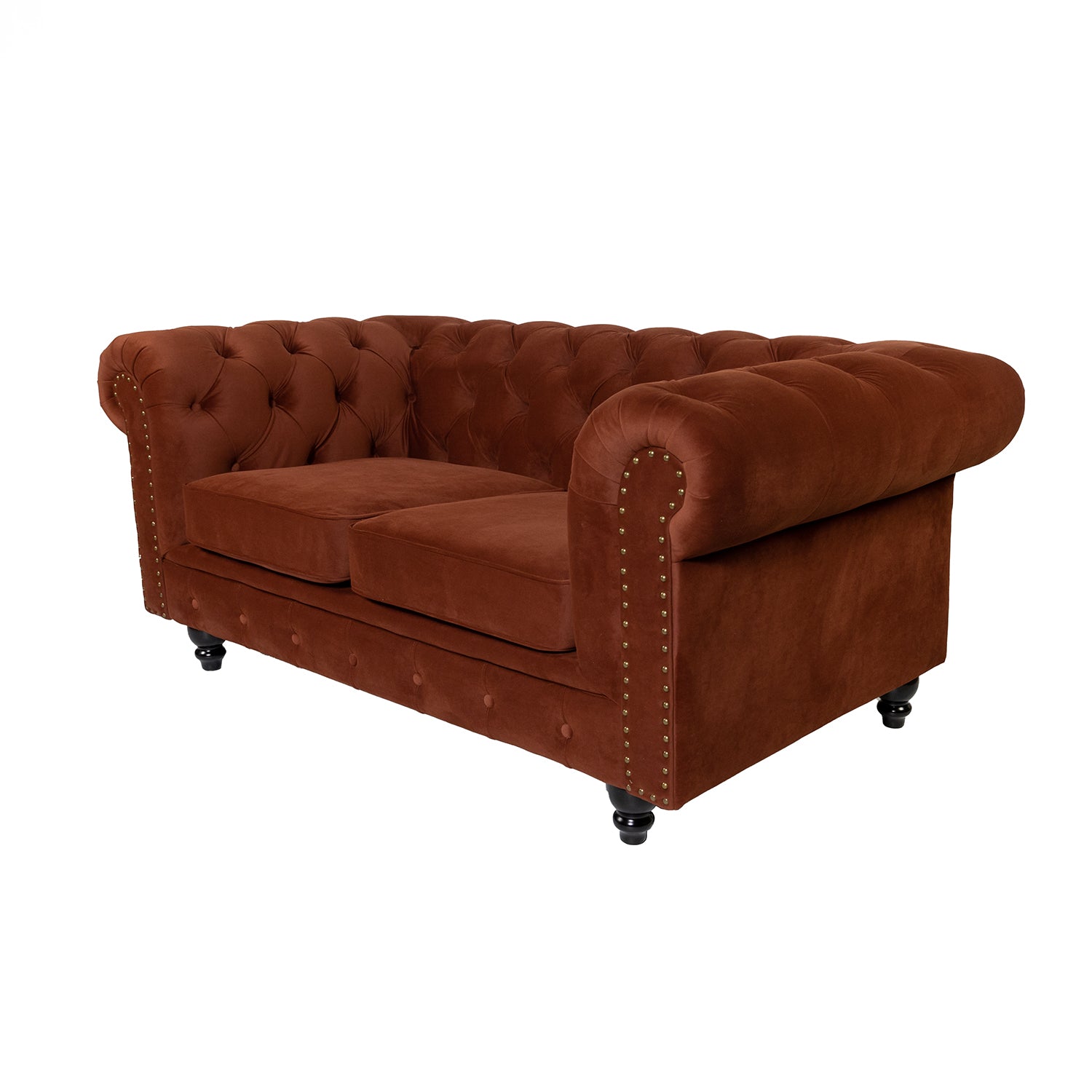 2 Seater Chesterfield Sofa Burned Orange