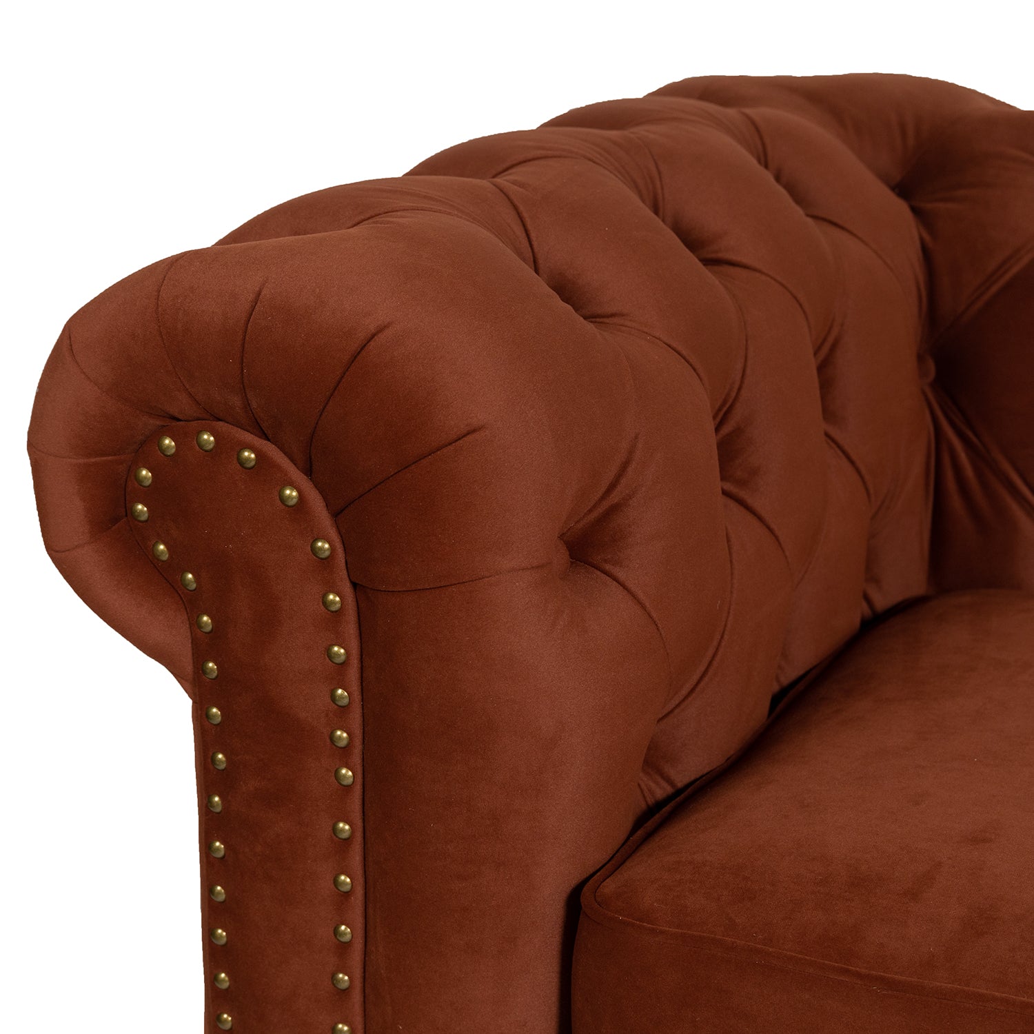 2 Seater Chesterfield Sofa Burned Orange