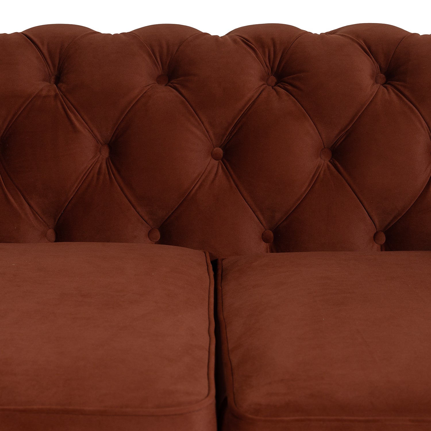 2 Seater Chesterfield Sofa Burned Orange