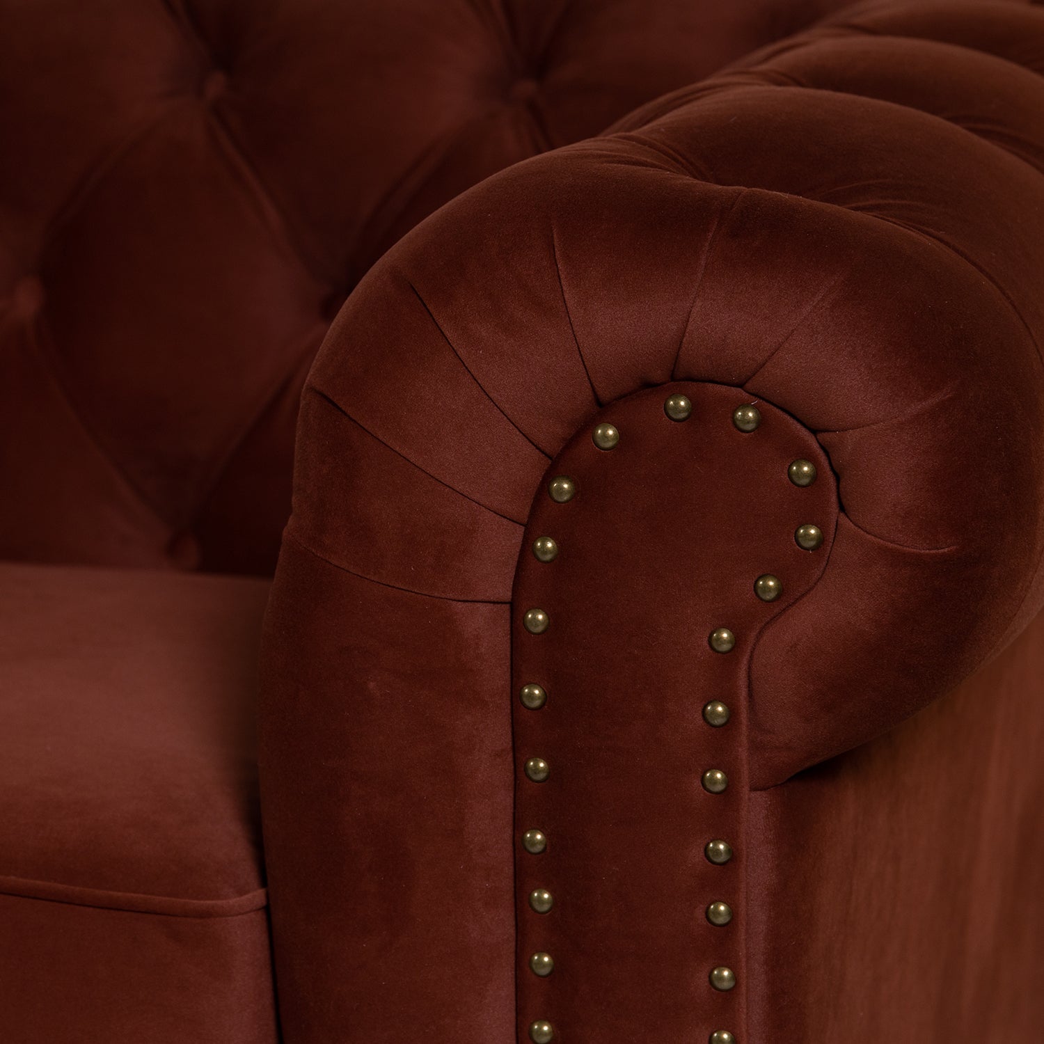2 Seater Chesterfield Sofa Brick Red