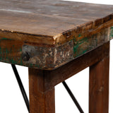Wooden Antique Folding Console Table Brown