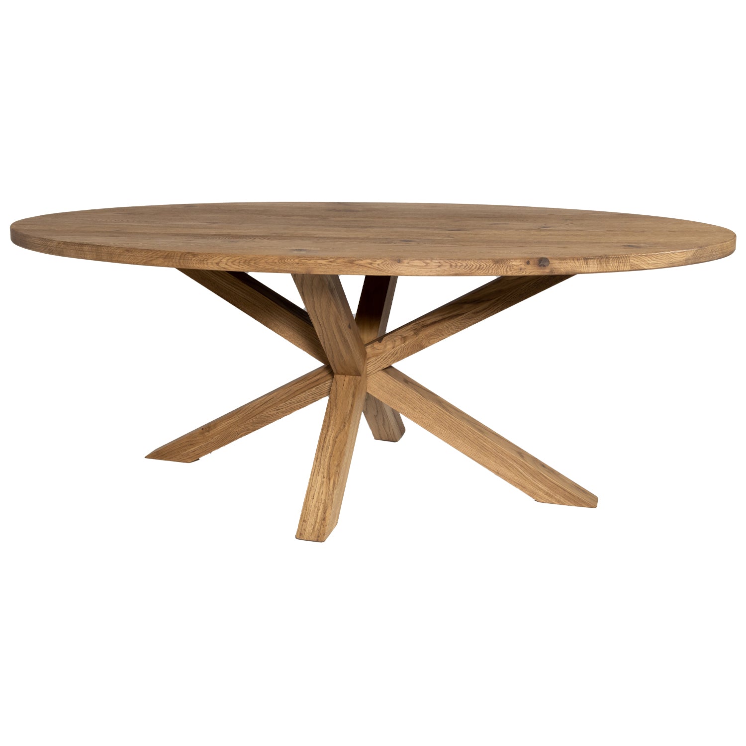 Solid Oak Oval Table Brown / Star Frame by Strachel A.F.