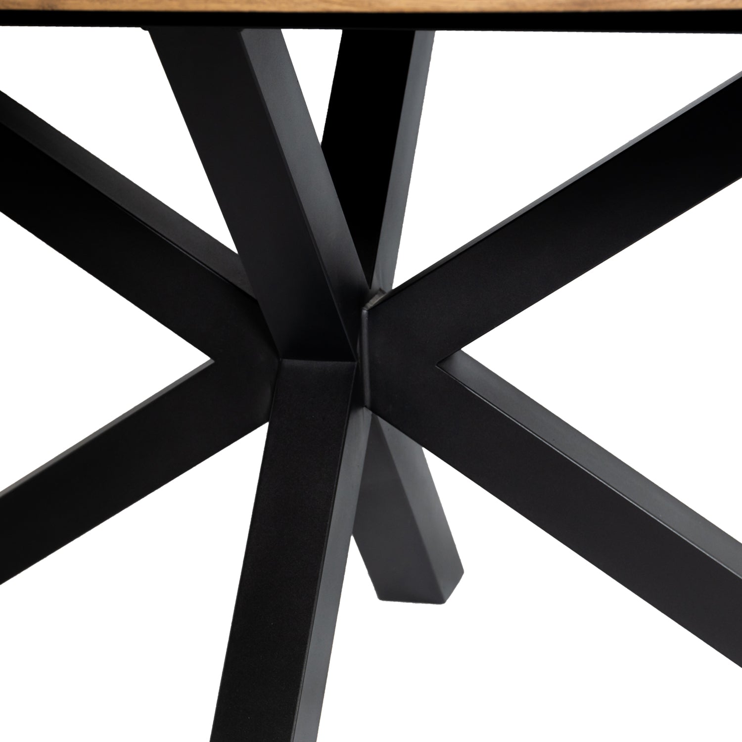 Solid Oak Oval Dining Table Metal Black Star Frame by Strachel