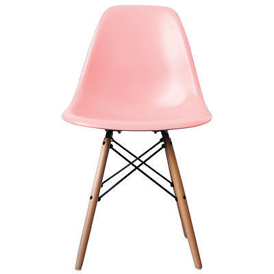Iconic DSW Style Side Chair  Pastel Pink - Natural Legs