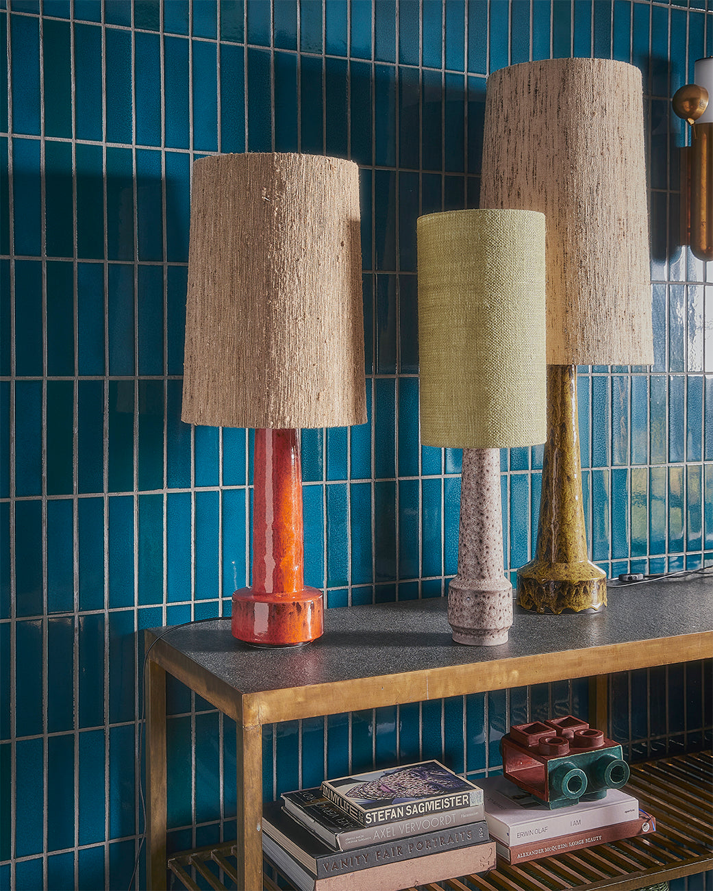 HKliving Cone Lamp Shade Silk Brown (ø32cm)