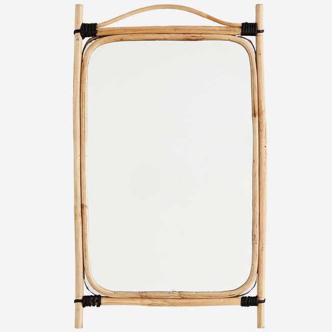 Rectangular Mirror With Bamboo Frame 34x56 cm