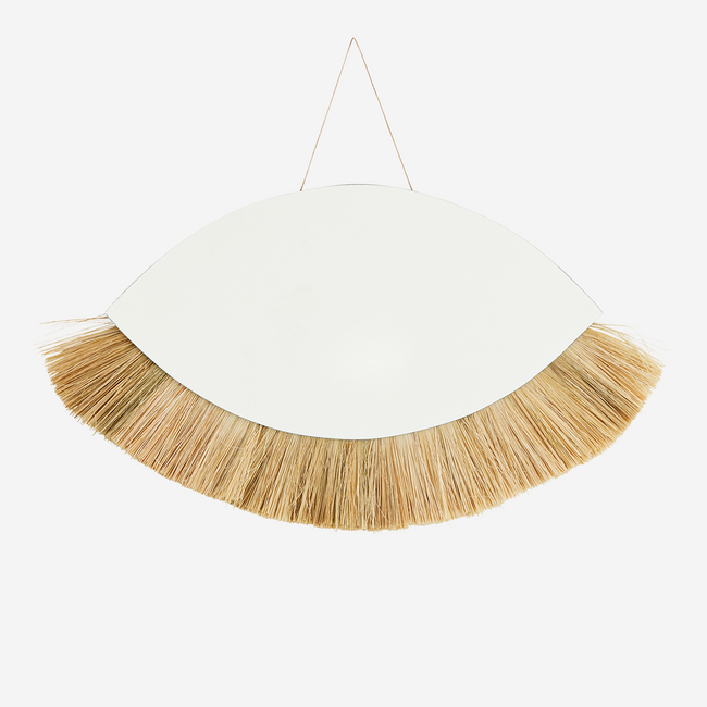 Hanging Mirror With Grass Frame 45x25 cm - Madam Stoltz