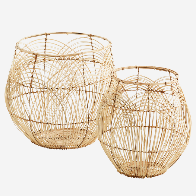 Round Rattan Baskets Natural