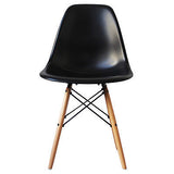 Iconic DSW Style Side Chair  Black - Natural Legs