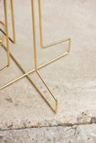 HKliving Metal Wire Floor Lamp Base Brass Stripped Shade