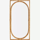 Oval Mirror With Rattan Frame