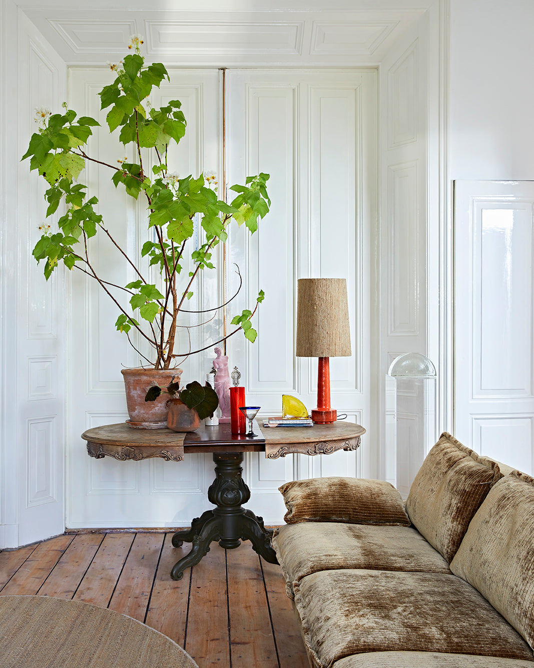 HKliving Cone Lamp Shade Silk Brown (ø32cm)
