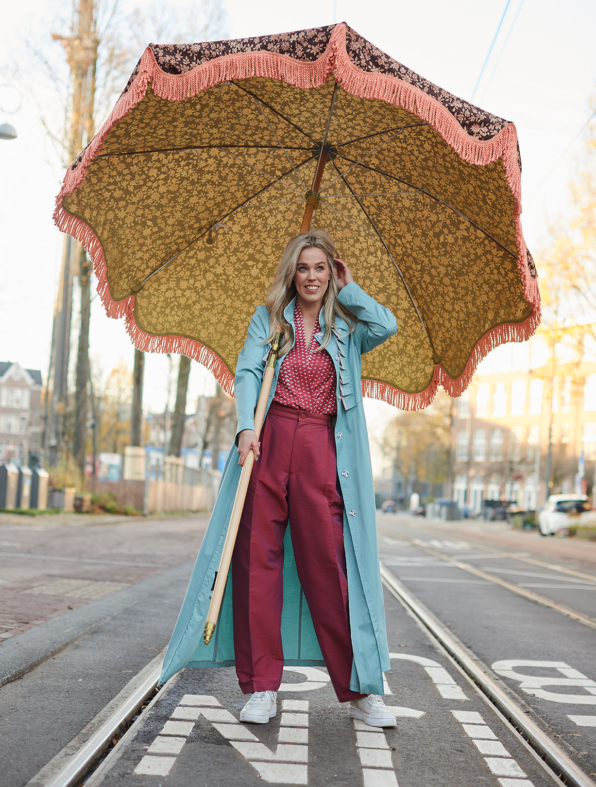 HKliving Beach Umbrella Vintage Floral