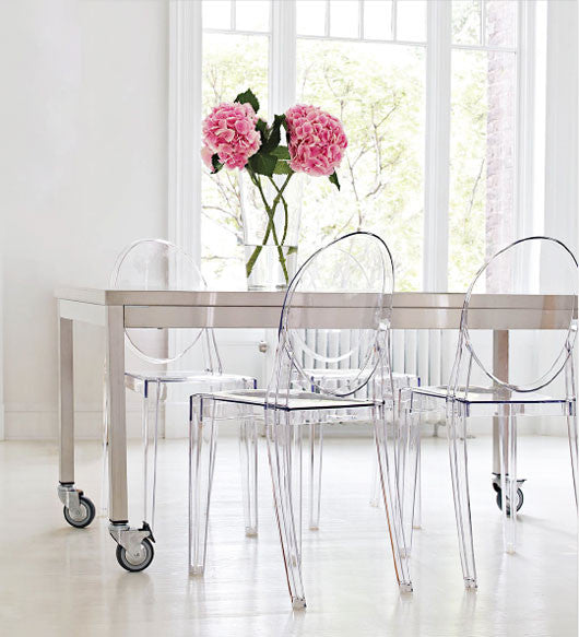 Philippe Starck Style Ghost Victoria Side Chair - Clear