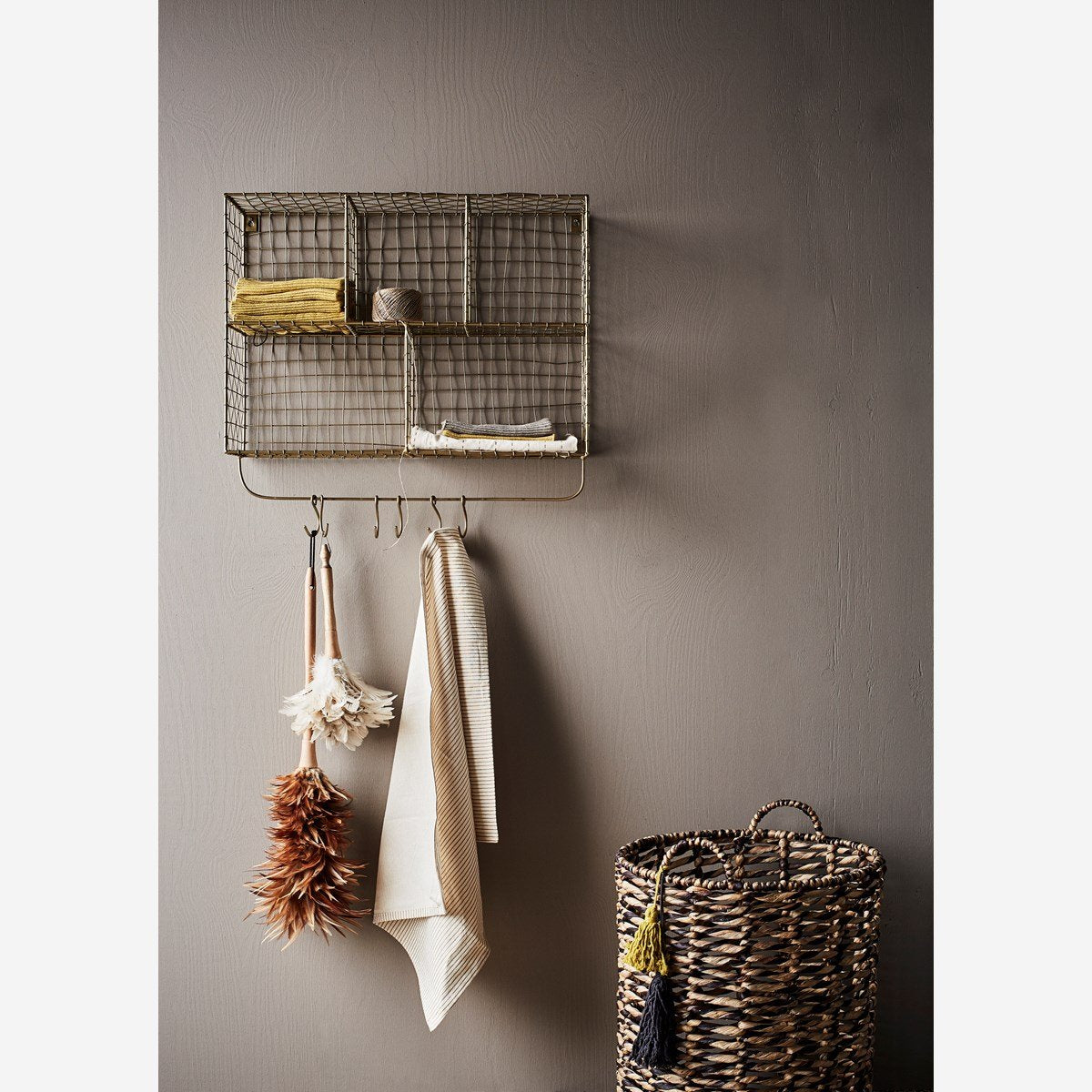 Hanging Shelf With Hooks 56x18x52 cm. - Madam Stoltz