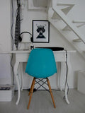Iconic DSW Style Side Chair  Pearl Blue - Natural Legs