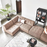 HKliving vint couch: element left, corduroy rib, brown