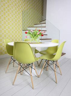 Iconic DSW Style Side Chair  Green - Natural Legs