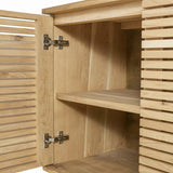 Solid Oak 2 Doors Slatted Cabinet L 105cm / Strachel A.F.