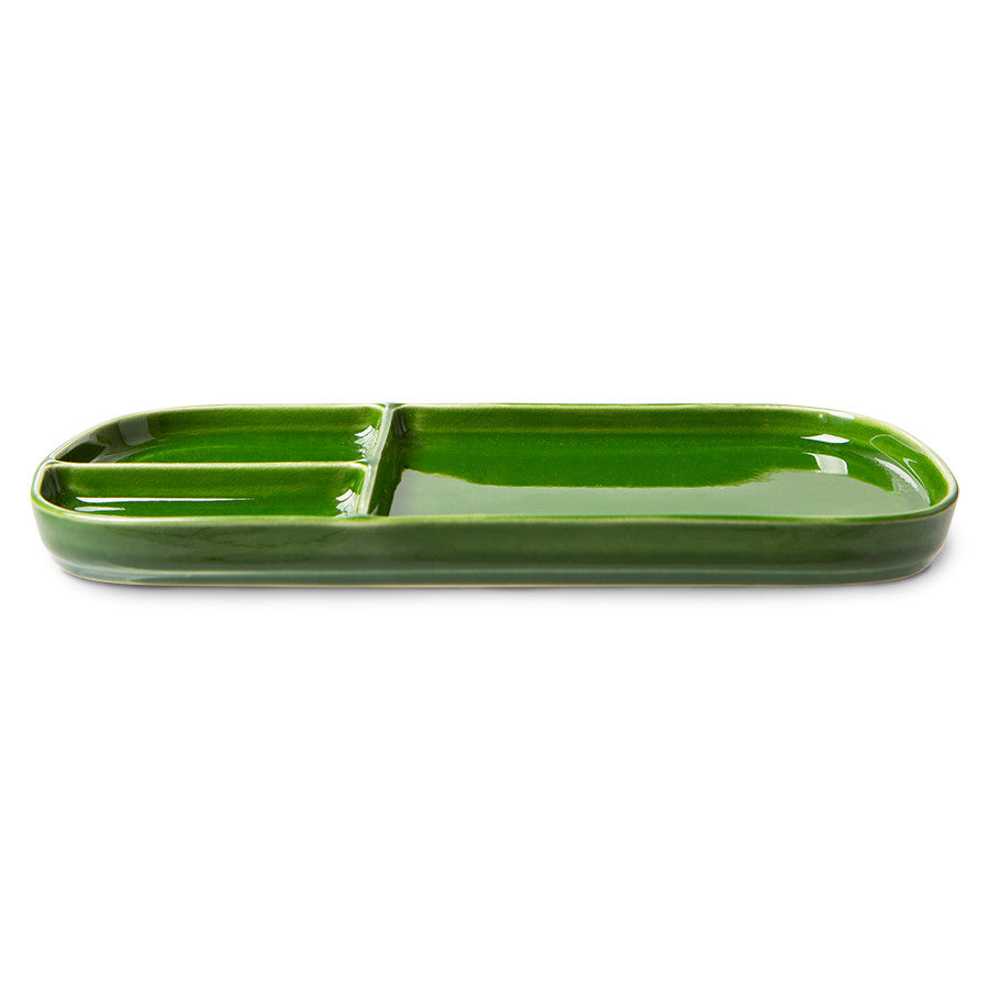 HKliving Ceramic Plate Rectangular Green