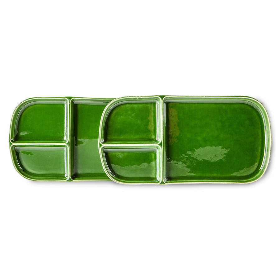 HKliving Ceramic Plate Rectangular Green
