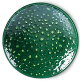 HKliving Ceramic Bowl On Base L Dripping Green