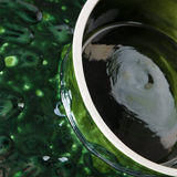 HKliving Ceramic Bowl On Base L Dripping Green