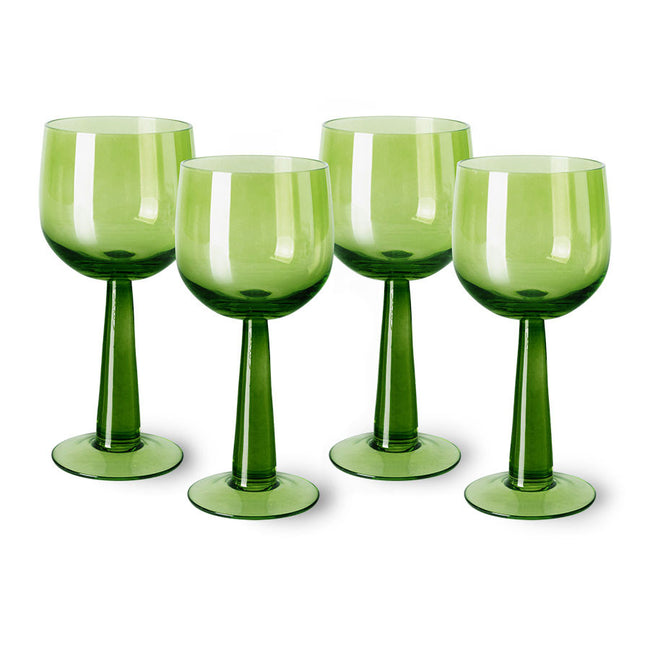 HKliving Wine Glass Tall Lime Green (set of 4)