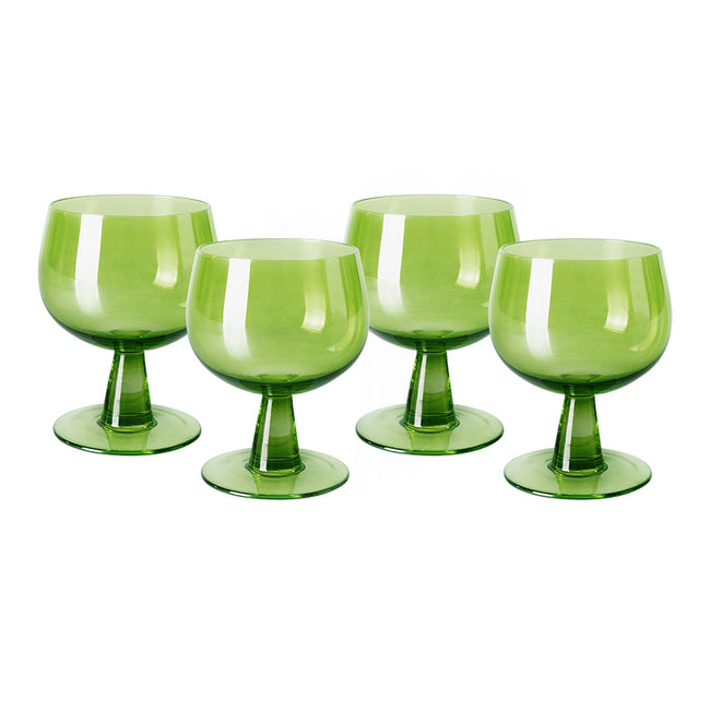 HKliving Wine Glass Low Lime Green (set of 4)