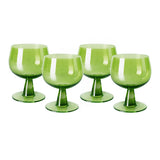 HKLIVING Wine Glass Low Lime Green (set of 4)