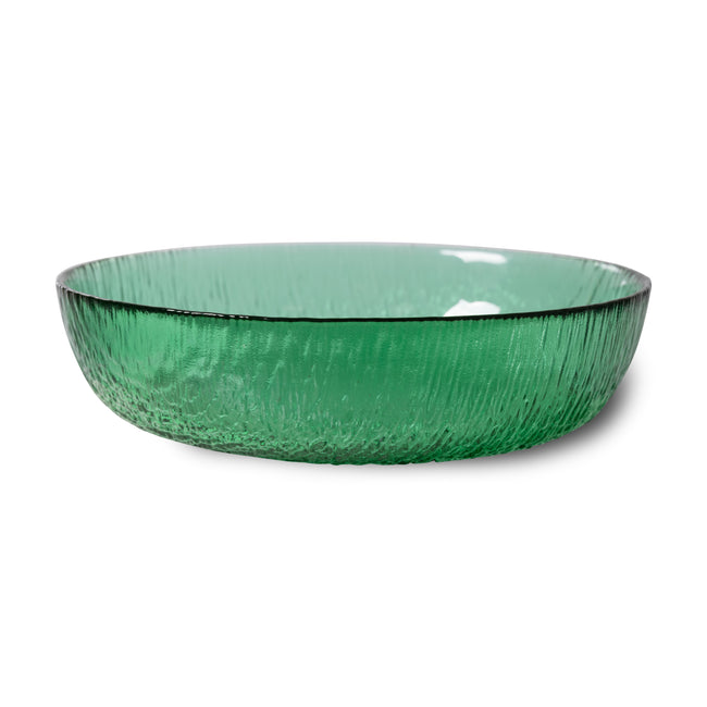 HKliving Glass Salad Bowl Green