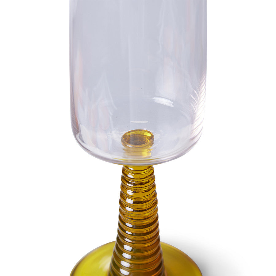 HKliving Swirl Champagne Glass Yellow (SET OF 2)