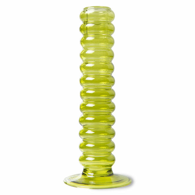 Glass Candle Holder L Lime Green