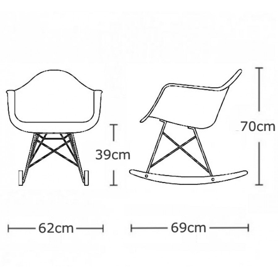 Iconic RAR Style Rocking Chair - Light Grey