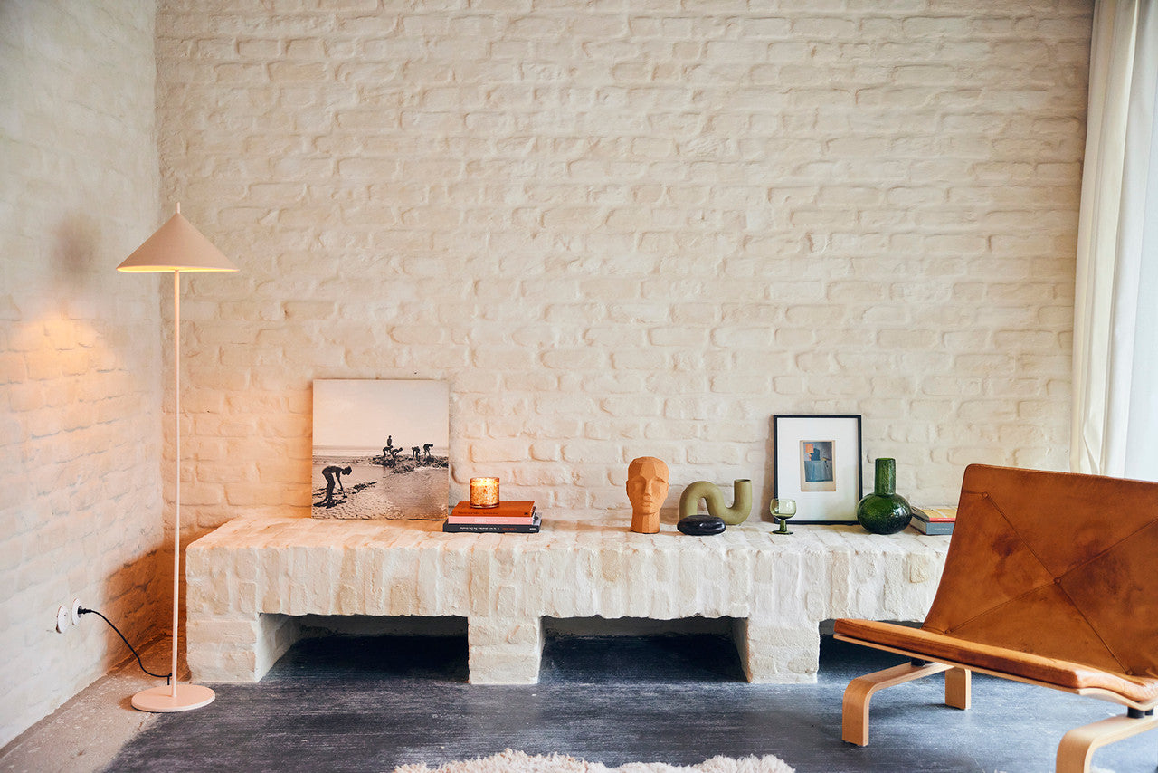 Metal Triangle Floor Lamp Matt Nude