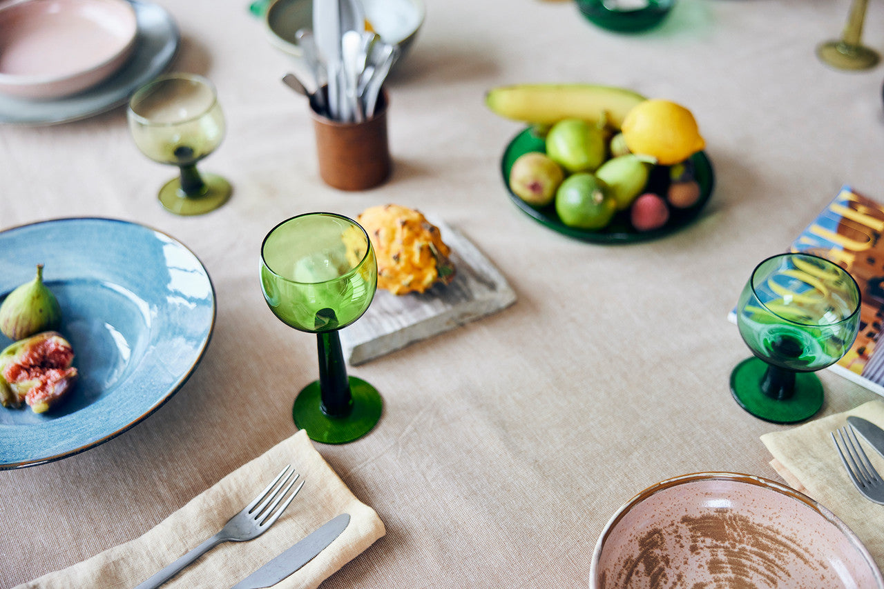 HKliving Wine Glass Low Lime Green (set of 4)