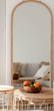 Rattan Arch Frame Floor Mirror