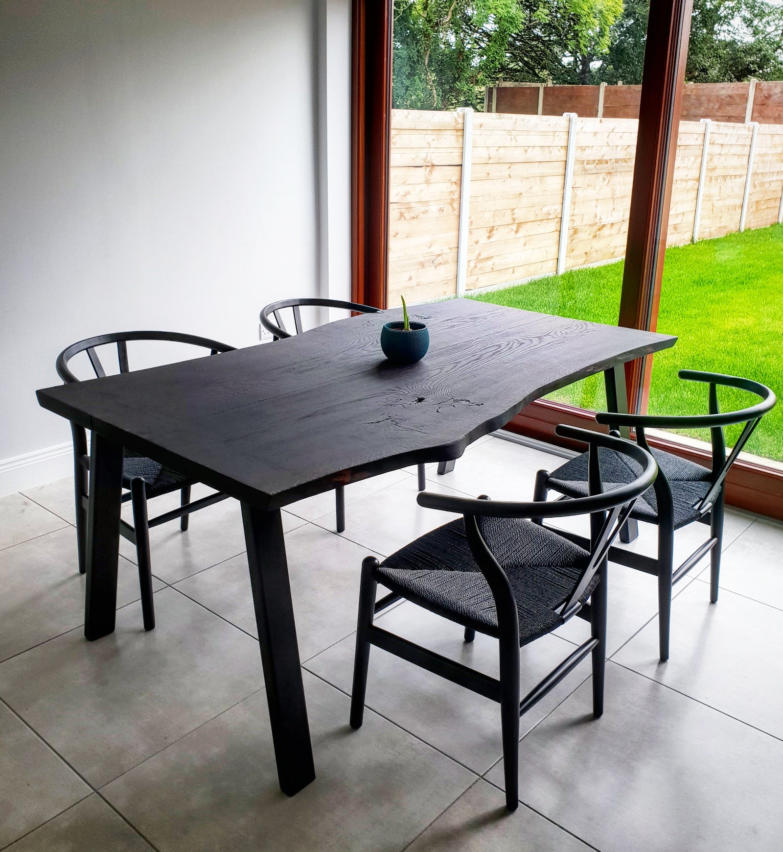 Burnt Oak Live Edge Oak Dining Table by Strachel A.F.