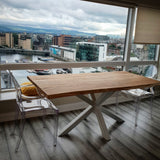 Solid Oak Table Natural / Star Frame White / Strachel A.F.